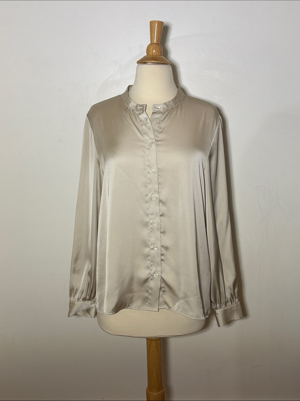 G2 by G2000 Champagne Satin‎ Button-Down Blouse
